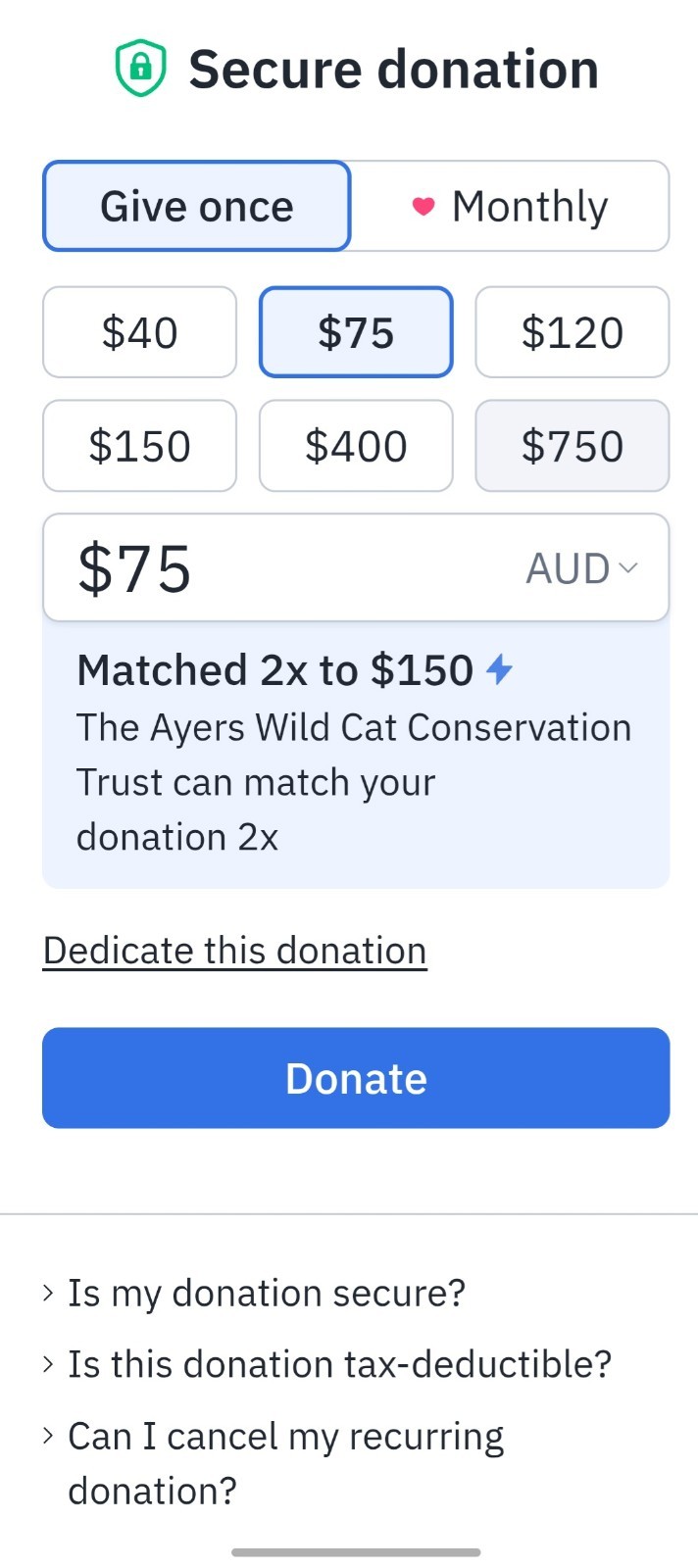 CHARITY DONATION $40 SYBERGOTHESS SYBERGOTH SYBER TIGER JAGUAR LEOPARD PANTHERA
