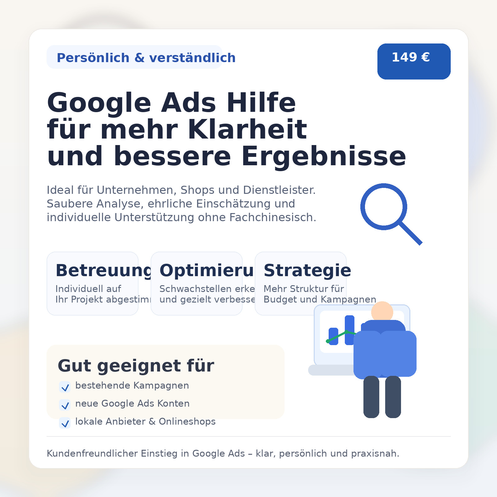 Google Ads Hilfe Betreuung Optimierung vom Google Partner