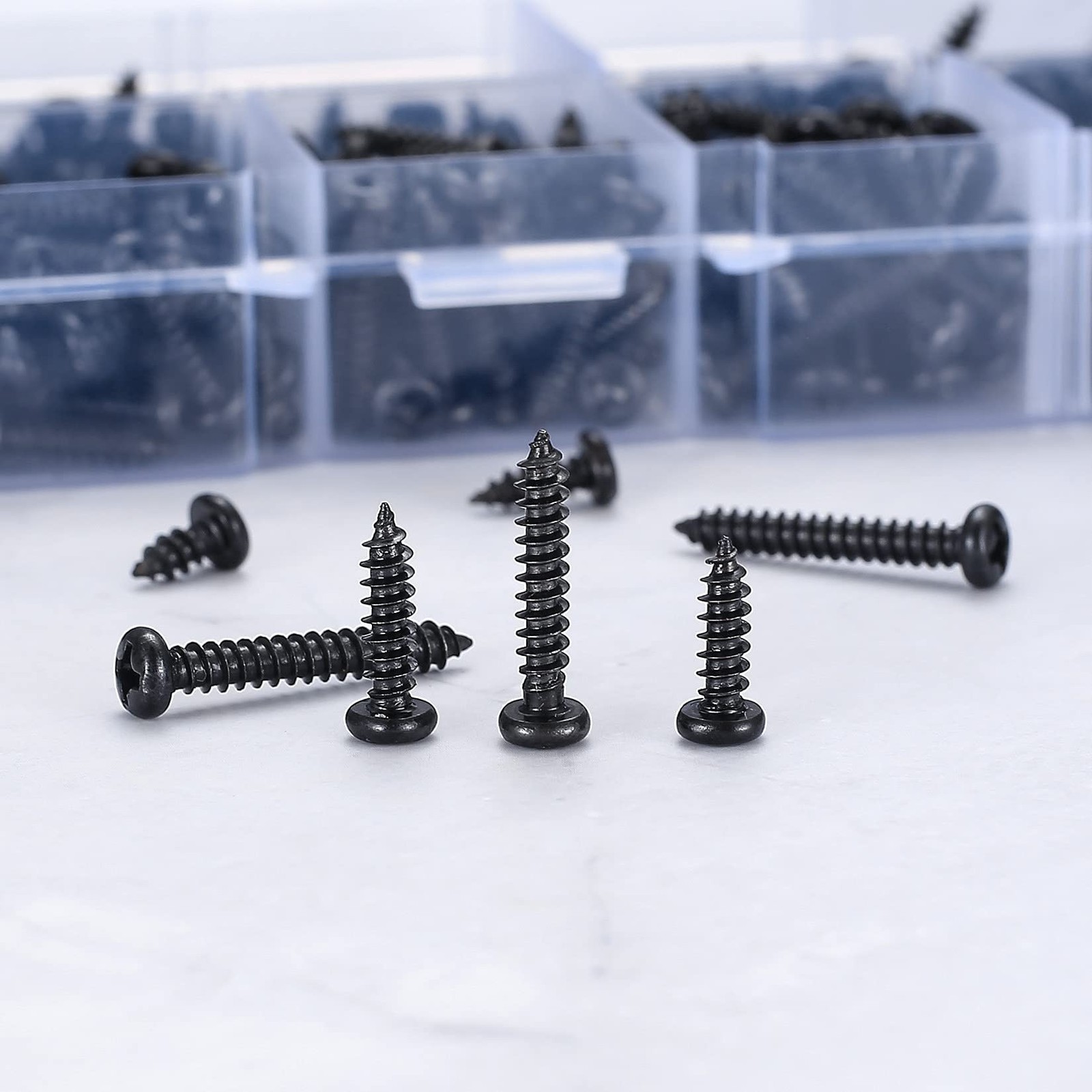 520 Pcs M3 Self-Tapping Wood Screws, Small Phillips Head Pan Round Head Screw…
