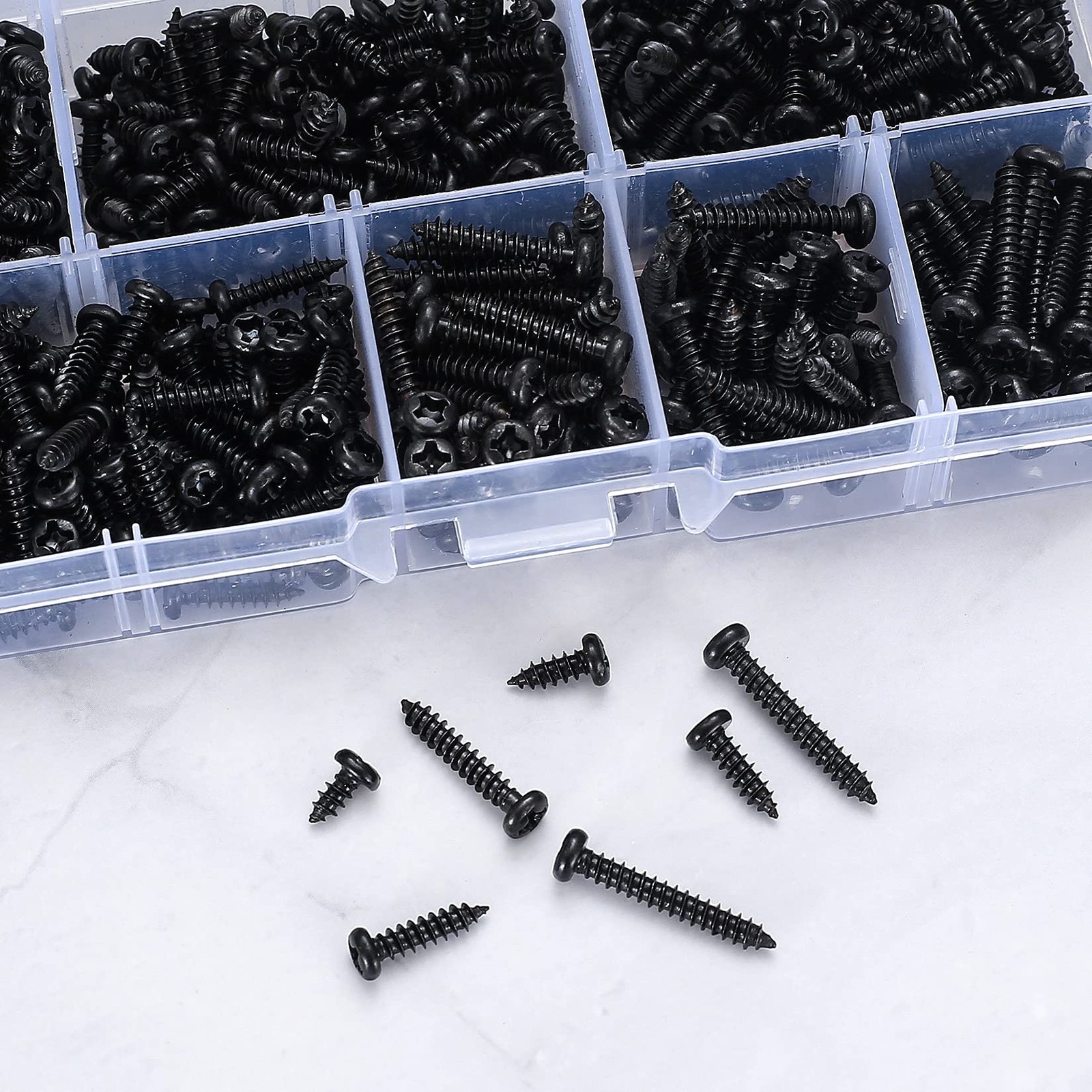 520 Pcs M3 Self-Tapping Wood Screws, Small Phillips Head Pan Round Head Screw…
