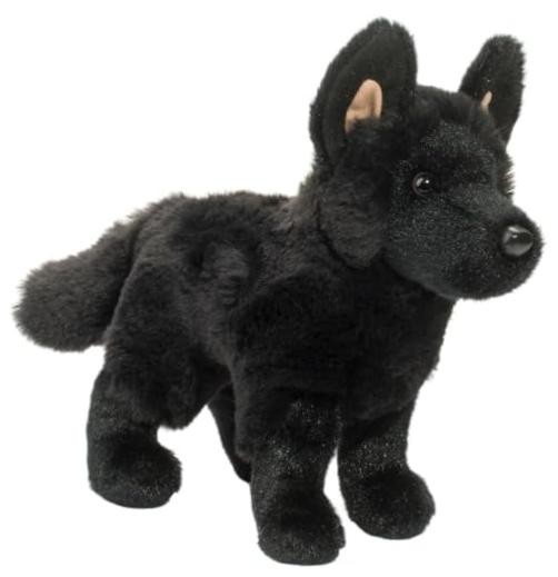 Harko Black German Shepherd Dog Plush Stuffed Animal
