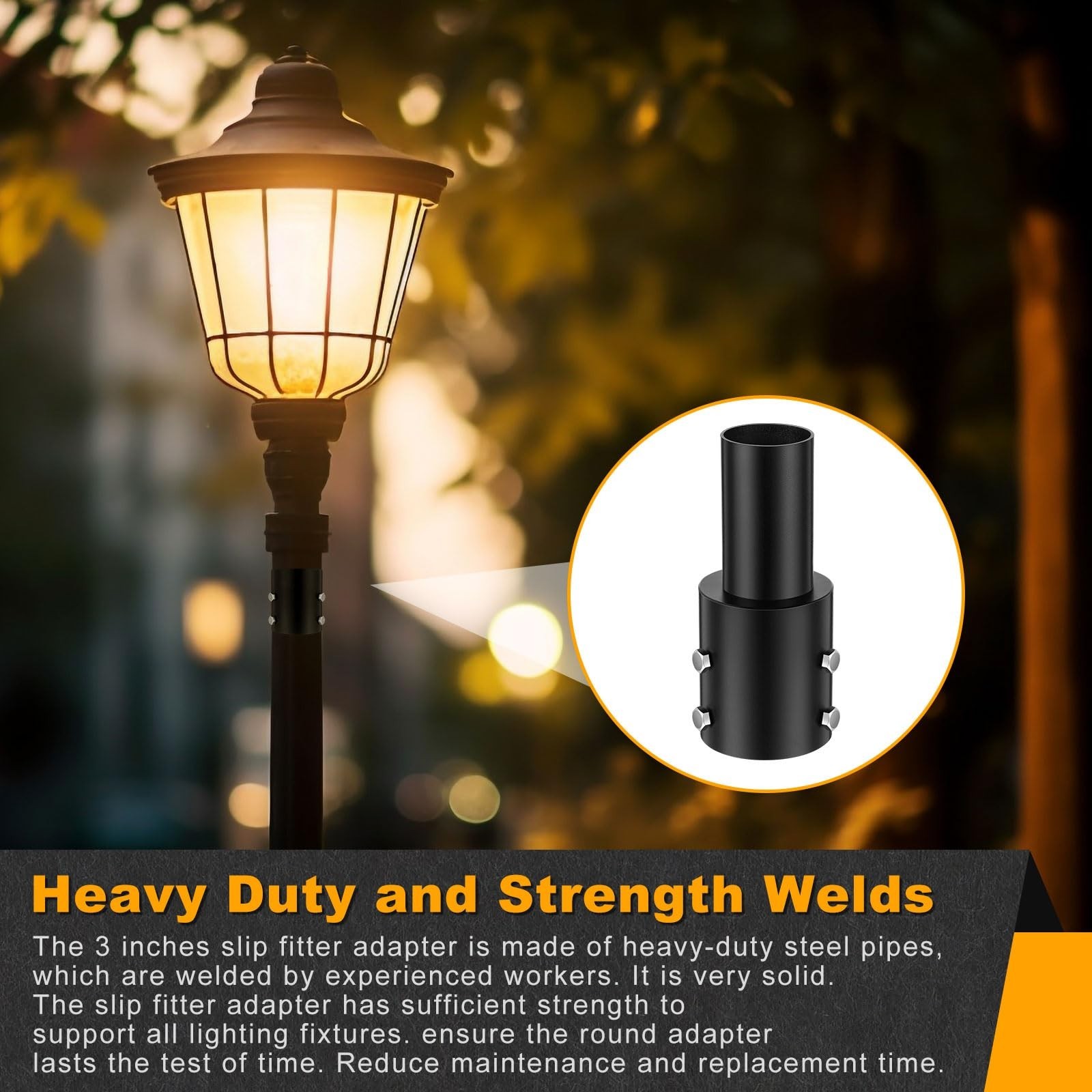 DoubleFill 6 Pcs Slip Fitter Light Pole Tenon Adapter for 3 Inch Round Pole T…