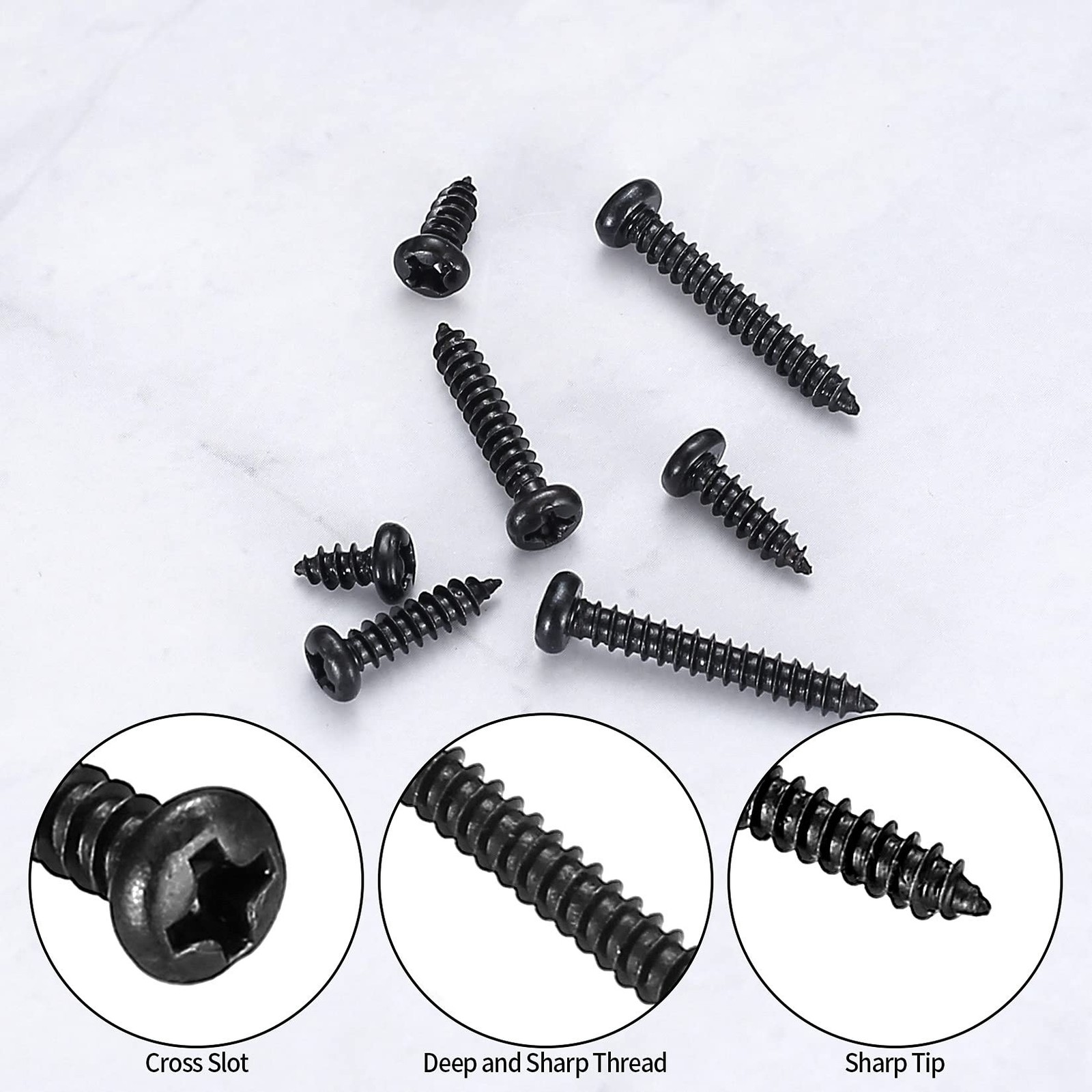 520 Pcs M3 Self-Tapping Wood Screws, Small Phillips Head Pan Round Head Screw…