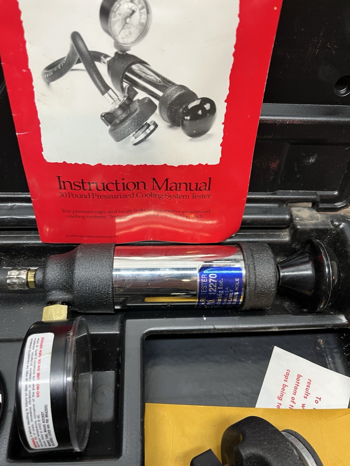 Stant ST270-12270 Pressure Tester Cooling System w/ Case – 1998 USA, Vintage NOS