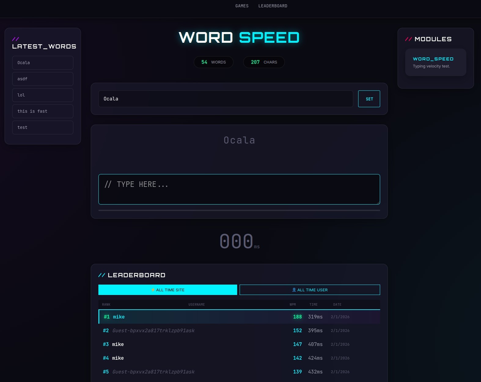 Real-Time Multiplayer Competitive Typing Game – Full Stack Web App (Source Code)