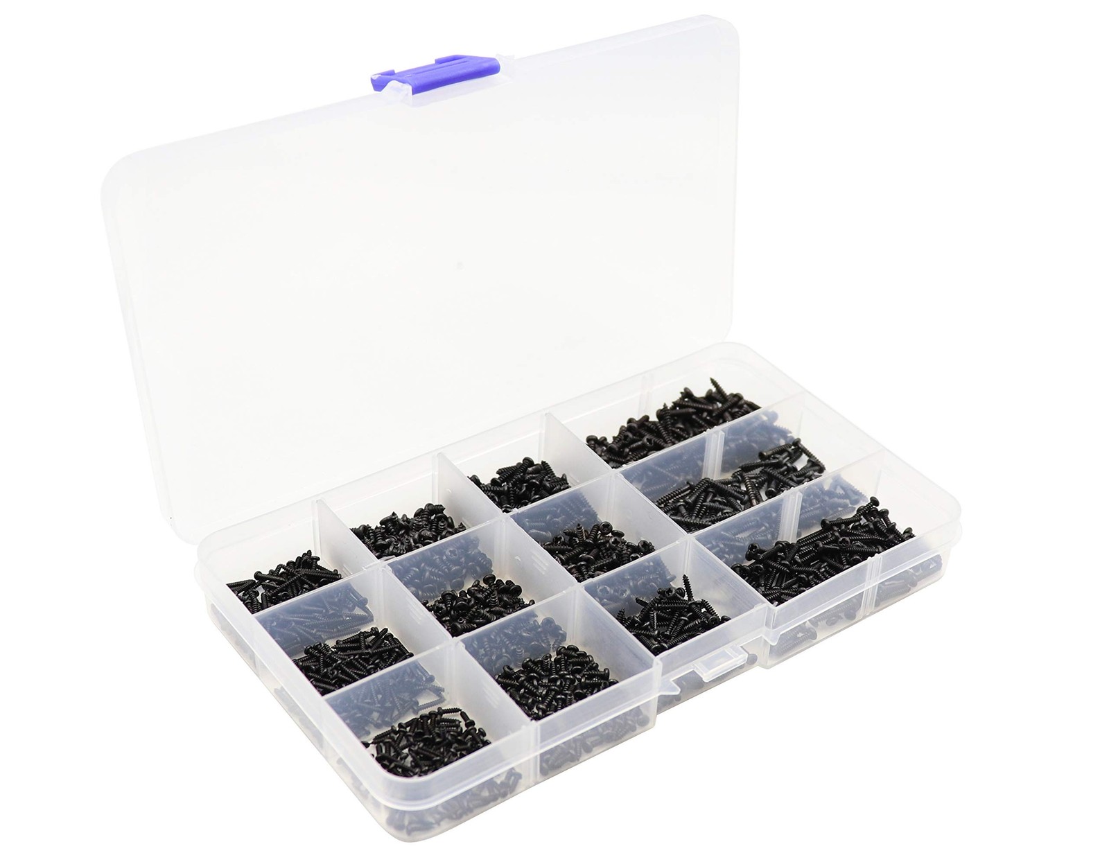 LBY 1000pcs M1.4 M1.7 M2 M2.3 Round Pan Head Self-Tapping Screws Assortment K…