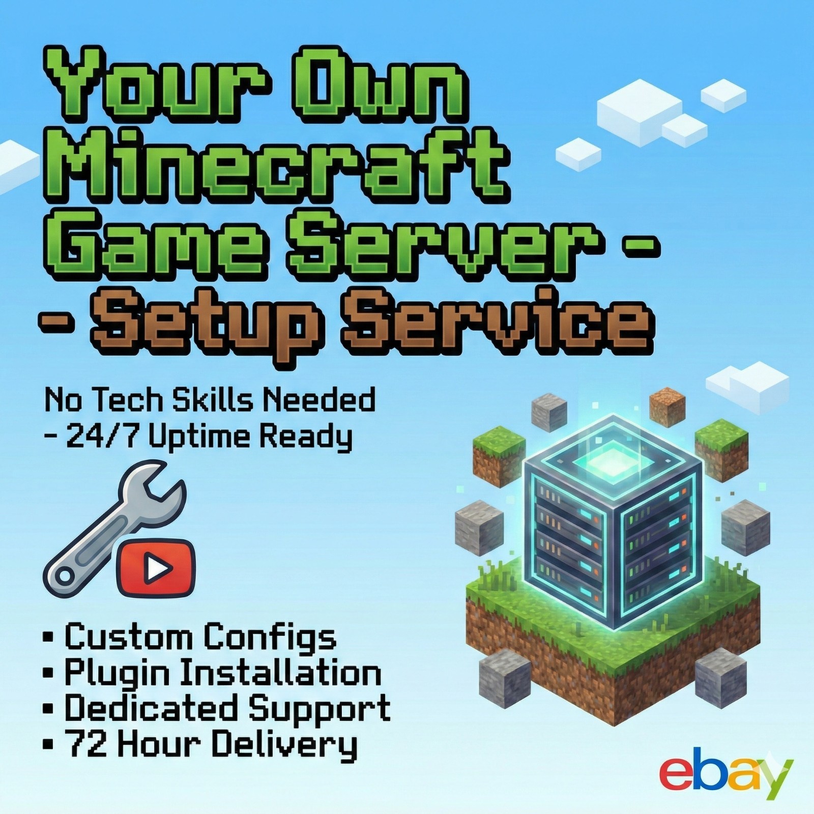 Private Minecraft Server SETUP + Hosting | 1 MonthIncluded | 4GB RAM | 24/7