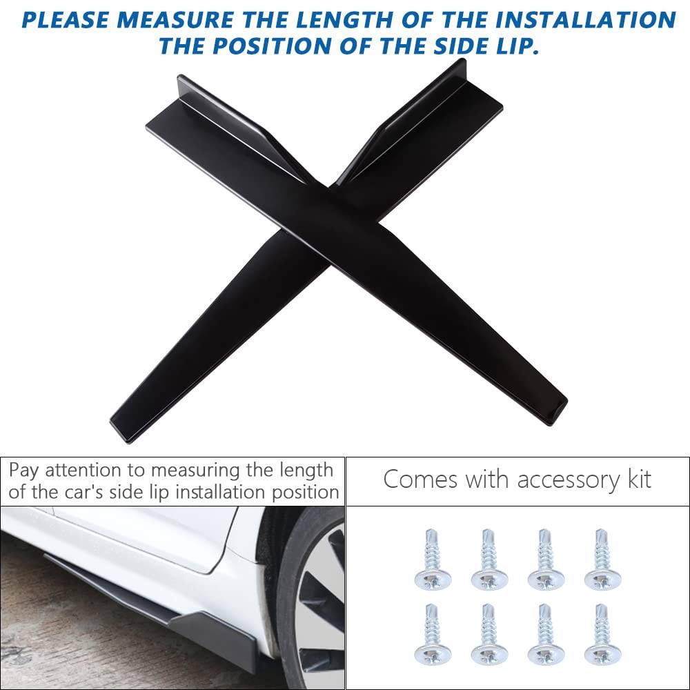Universal 29.3&Prime; Black Side Skirt Rocker Splitter Canard Diffuser Winglet