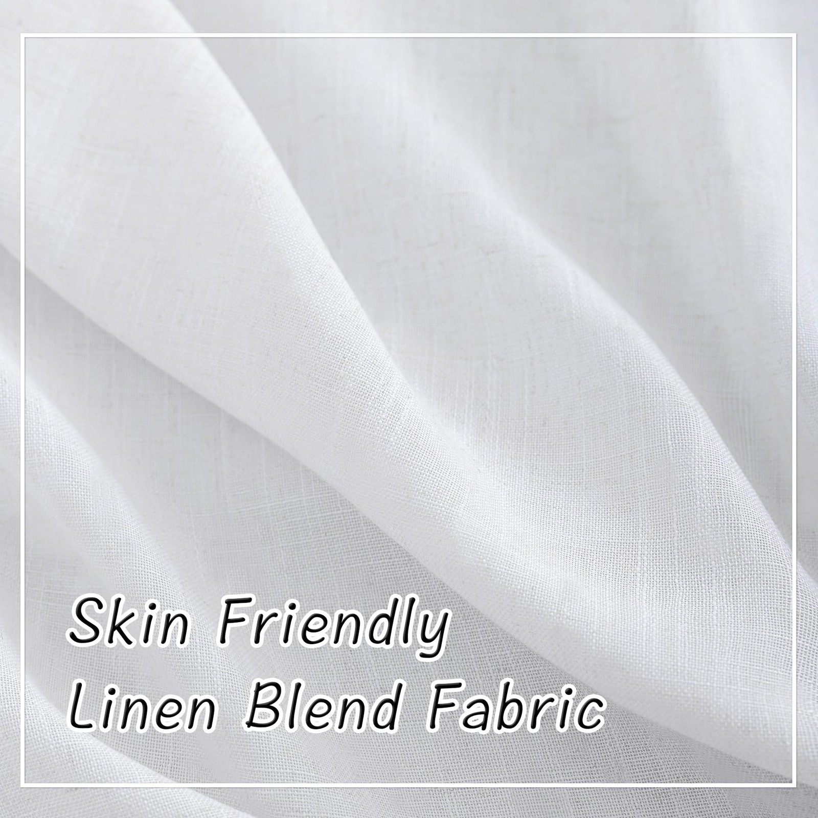 DONREN White Linen Back Tab Curtains 112 Inches Extra Long Ceiling to Floor f…