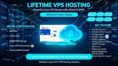 Lifetime VPS Hosting cPanel | 4GB RAM 4 Core CPU 150GB HDD | Unlimited Domains