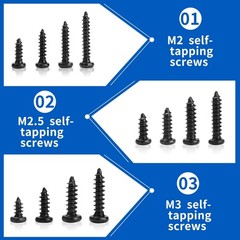 1300 Pcs Wood Screws Assortment Kit, M2 M2.5 M3 Small Phillips Pan Head Self …