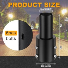 DoubleFill 6 Pcs Slip Fitter Light Pole Tenon Adapter for 3 Inch Round Pole T…