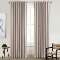 QJmydeco Nursery Curtains Neutral Blackout, Floor to Ceiling Track Privacy Cu…