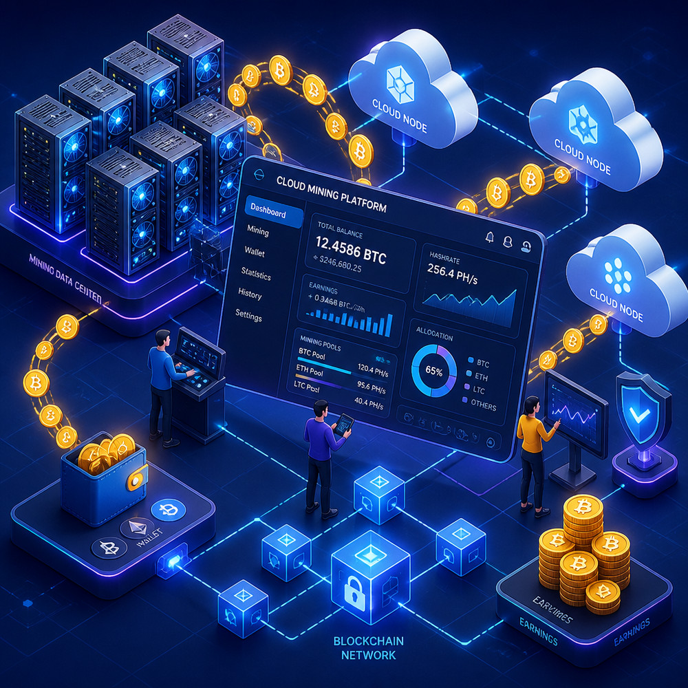 Crypto Cloud Mining Script | Laravel | ROI Plans | Wallet System Admin