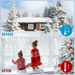 Window Insulation Kit, 63 × 394&Prime; and 87 × 110&Prime;Plastic Window Coverings