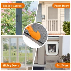 MAGZO Window&Door Screen Replacement Kit, 86&Prime; W x 196&Prime; L, with Retainer Splin…
