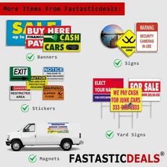 Vinyl Banner Multiple Sizes Drive-Thru Open Red Blue Business Outdoor Weather…