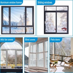 Window Insulation Kit, 63 × 394 Inch and 87 x 110 inch Plastic Window Cover