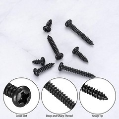520 Pcs M3 Self-Tapping Wood Screws, Small Phillips Head Pan Round Head Screw…