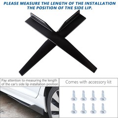 Universal 29.3&Prime; Black Side Skirt Rocker Splitter Canard Diffuser Winglet