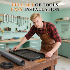 MAGZO Window&Door Screen Replacement Kit, 86&Prime; W x 196&Prime; L, with Retainer Splin…
