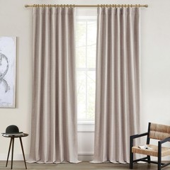 QJmydeco Nursery Curtains Neutral Blackout, Floor to Ceiling Track Privacy Cu…