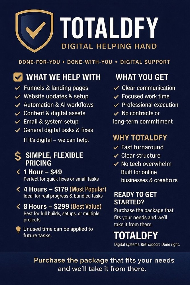 Get A Digital Helping Hand | DWY Online Tasks | Hourly Digital Support Prints