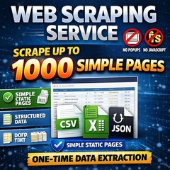 Web Scraping Service – Up to 1000 HTML Pages | Clean Structured Data Export