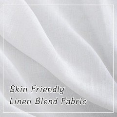 DONREN White Linen Back Tab Curtains 112 Inches Extra Long Ceiling to Floor f…